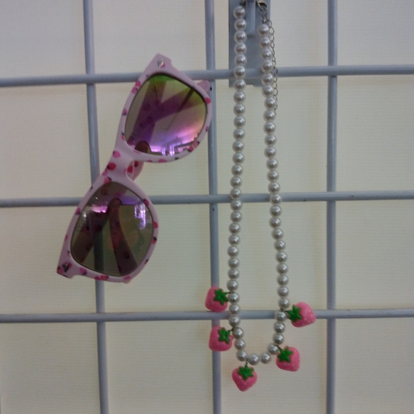 Claire's Accessories - NWOT Strawberry Sunglasses & Necklace